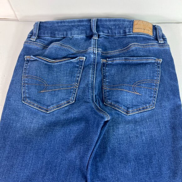 American Eagle Jeans Women's 27x33* Curvy Low Rise Kick Boot Blue Denim Tag 2 L - Picture 9 of 16